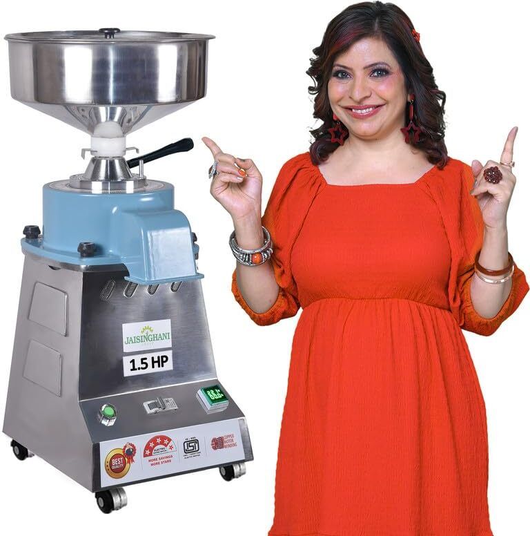 jaisinghani group 1.5HP Table Top Stone Flour Mill with Digital Volt/Amp Meter & BLDC Motor Flourmill-picture-39