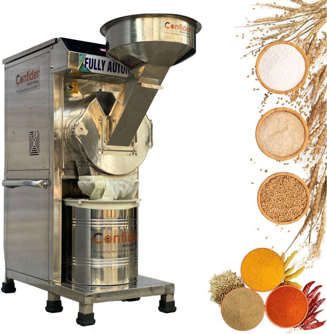 2 HP Automatic Atta Chakki for Grains & Spices | SS Body | 15 kg/hr | With Accessories | Single Phase | Export Quality Flourmill-image-45