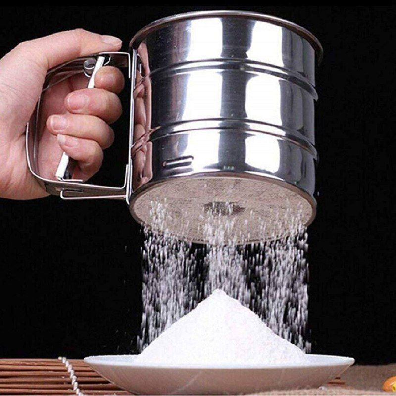 syambaba Manual Flour Shifter Stainless Steel Shaker Sieve Cup Flourmill-picture-32