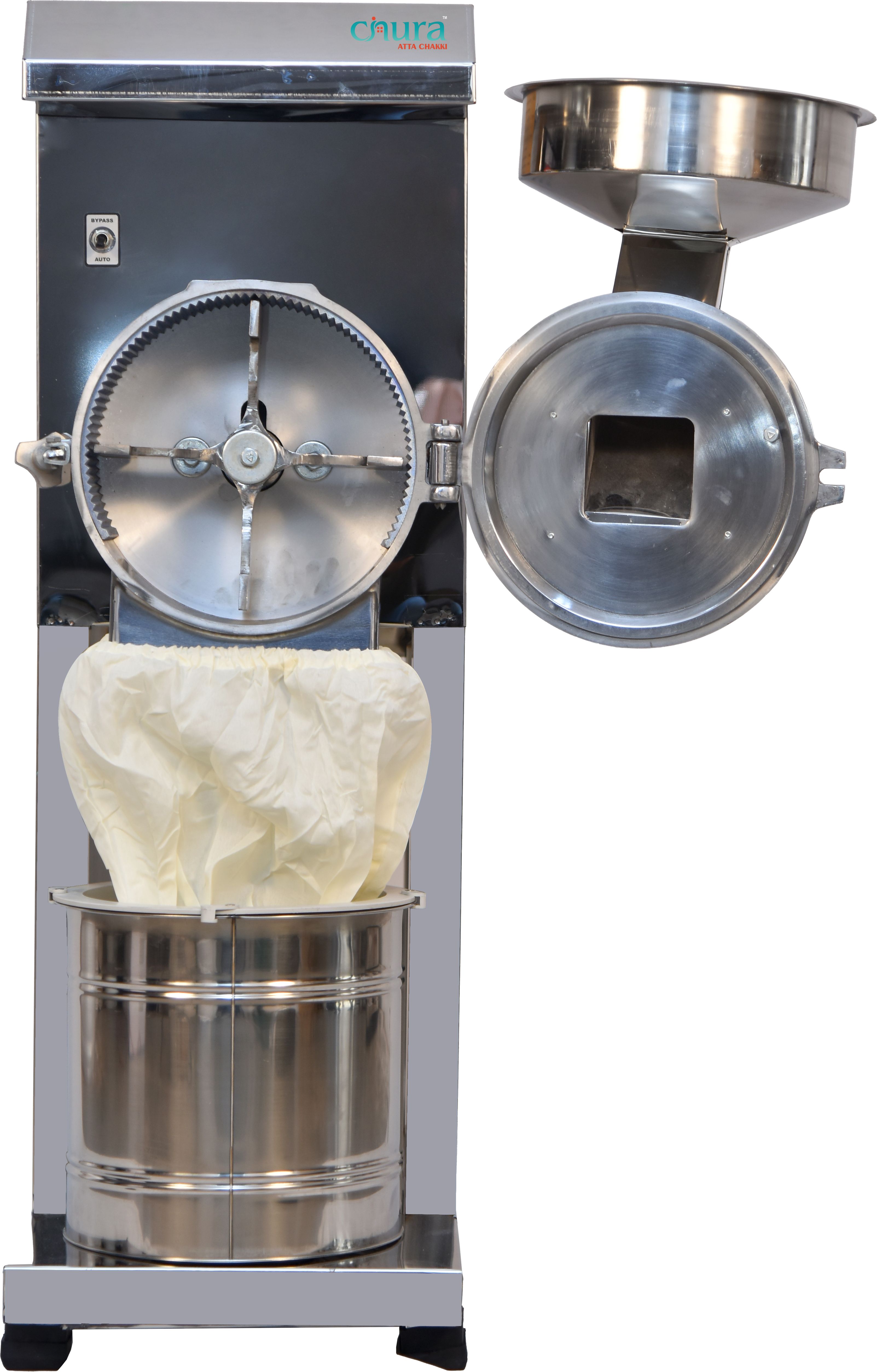 Domestic Gharghanti Fully S.S. Atta maker machine Atta chakki 2 HP Fully Automatic S.S. Pulveriser Flour mill Flourmill-image-1
