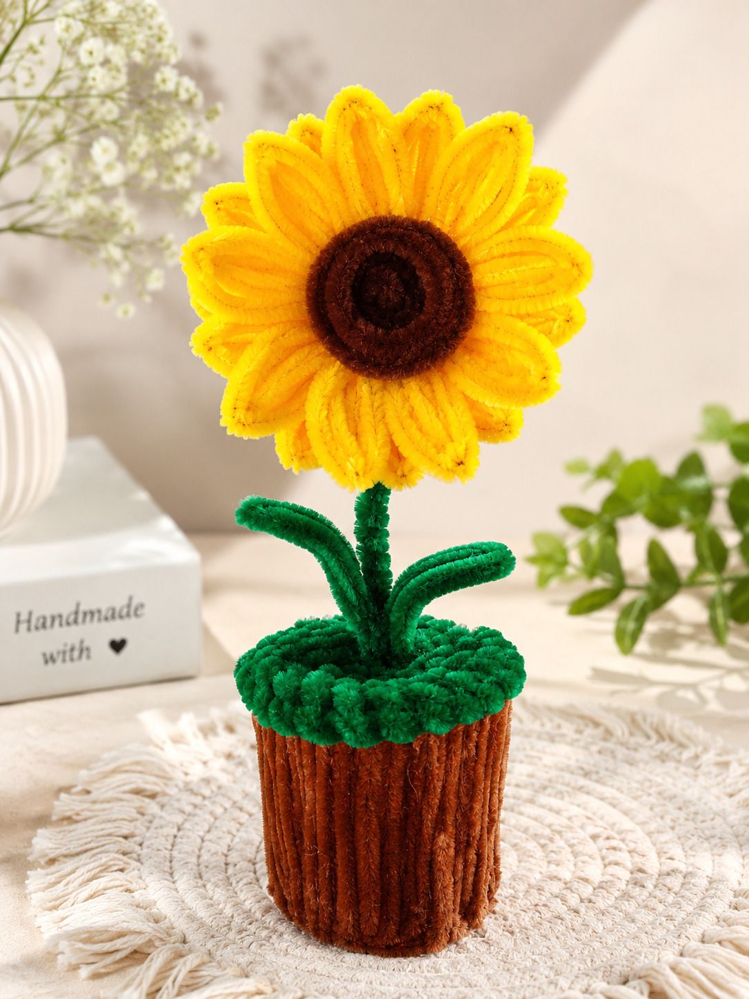 jivikacreation Sunflowerhandicraft01 Microfibre Flower Basket-picture-14