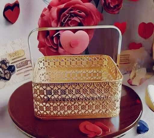Square Pooja/Flower/Vegetable Decorative Basket | Multipurpose Iron Flower Basket-image-48