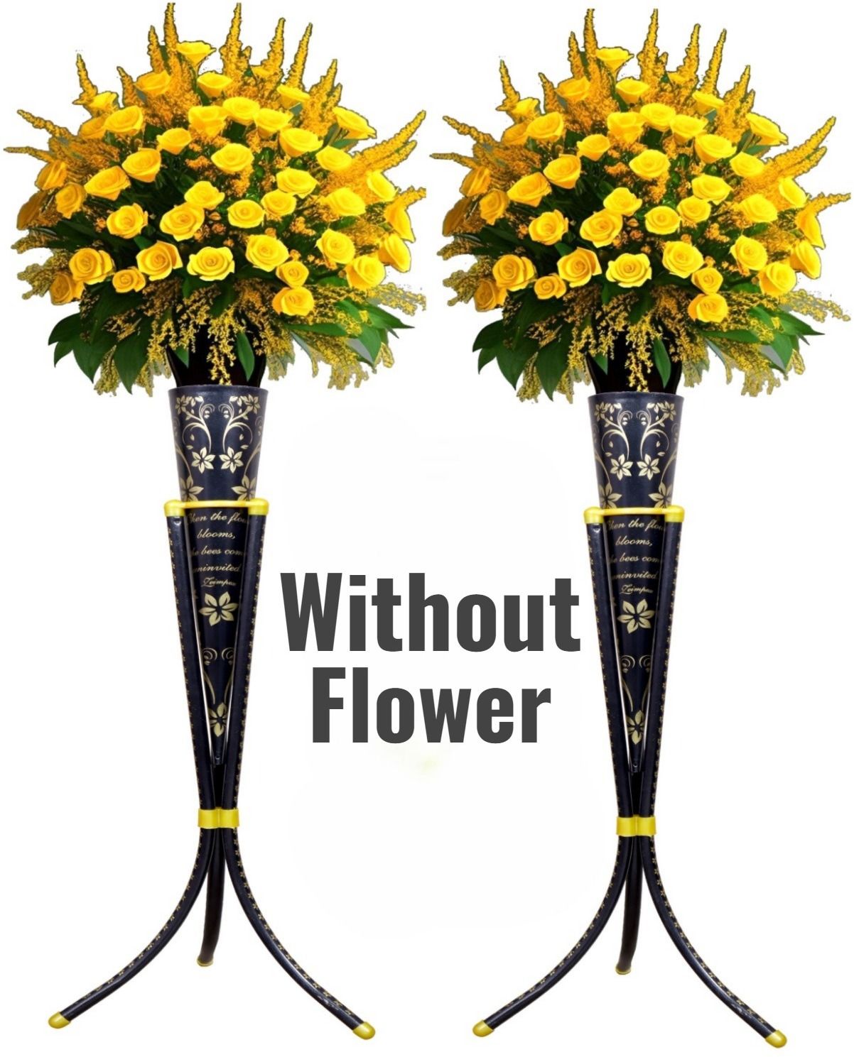 BLACK POT DOUBLE Iron Flower Basket-image-1
