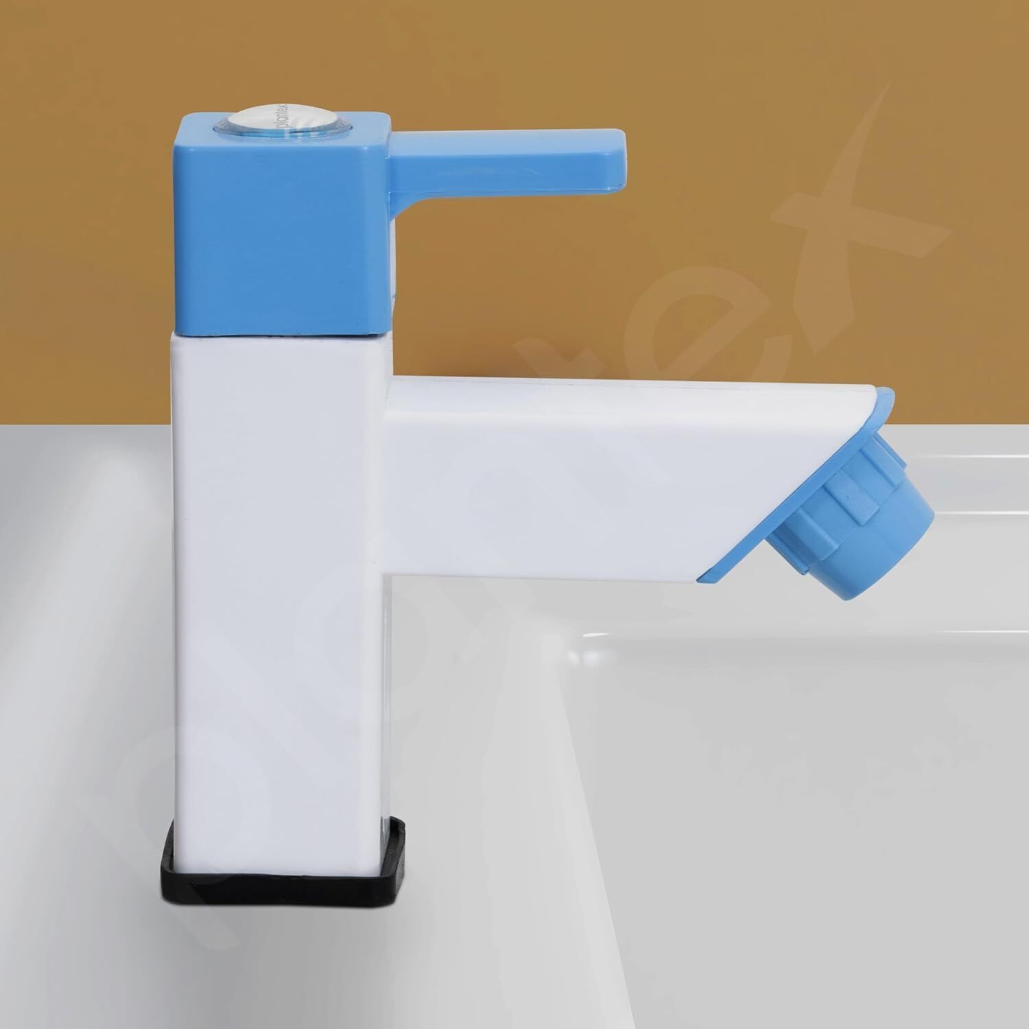 Toilet Flush Valve, White and Blue, Adjustable Water Saving Mechanism Flush Tank Lever