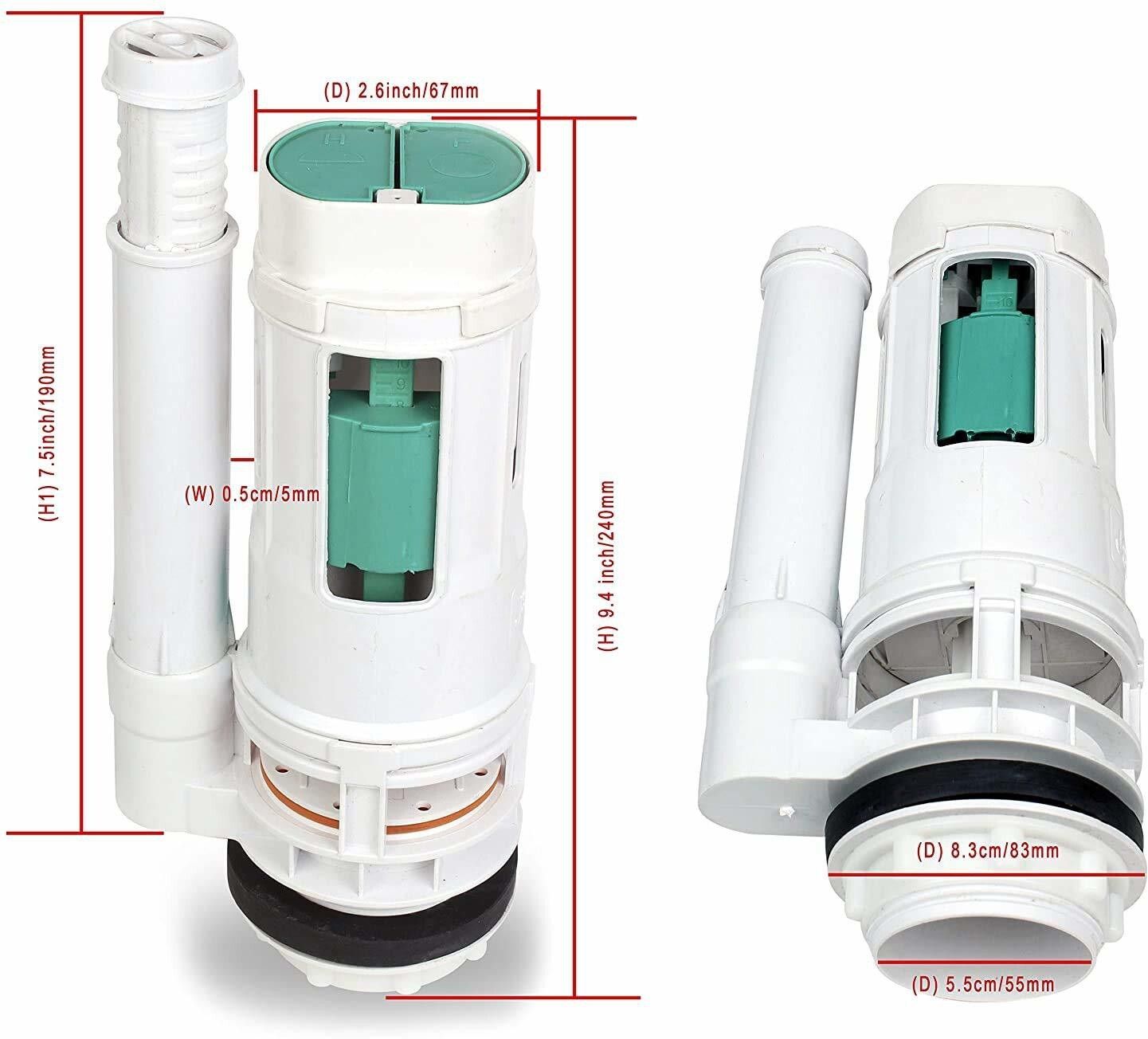 Dual Siphon-Flush Valve size 8 inch for 2 Pc Floor mounted Flush Tank Lever-image-48