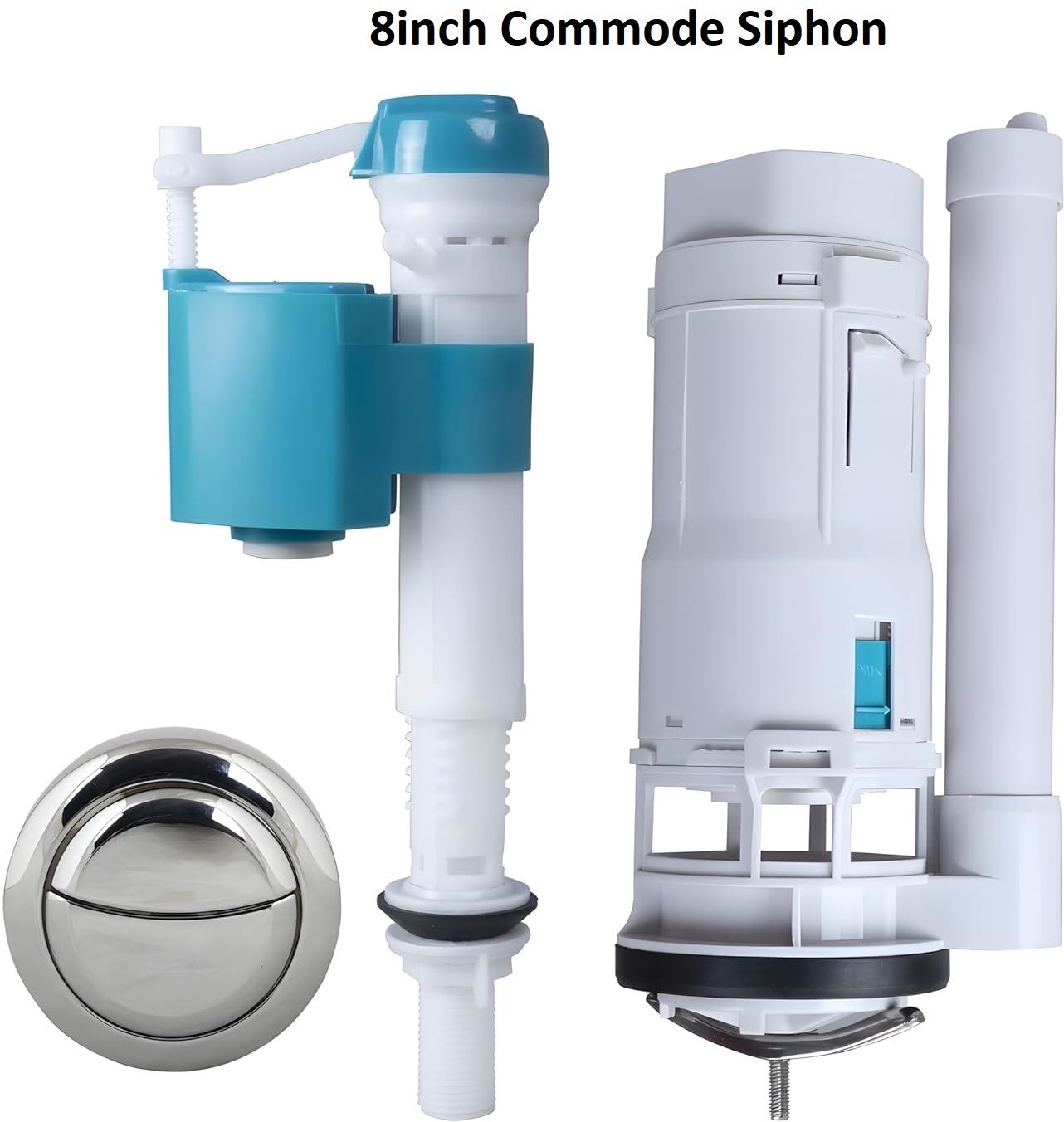 Water-Saving Plastic Dual Flush Valve, 8.26 Inch Flush Siphon 6-10"Fill Valve Flush Tank Lever