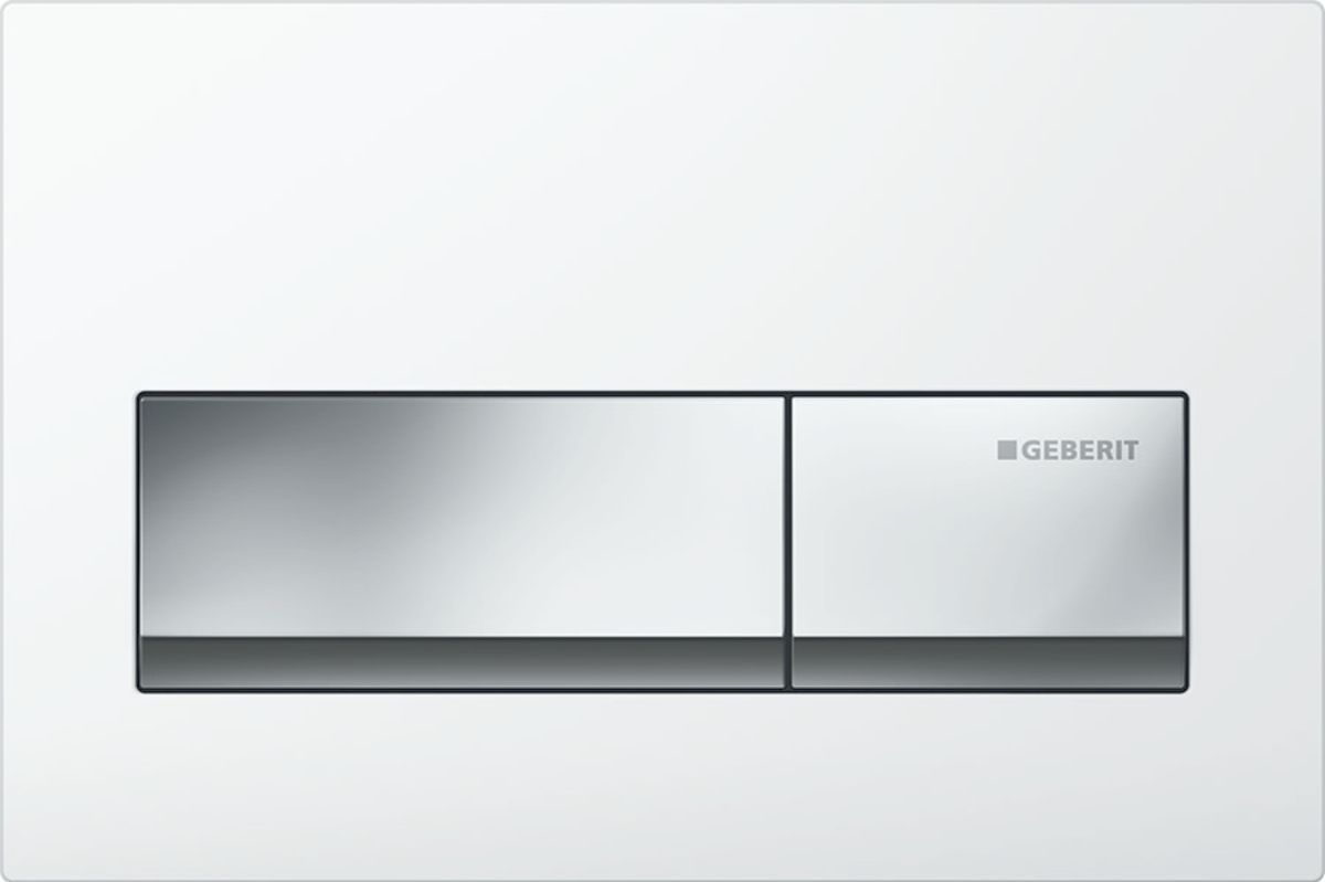 Flush Plate | White | Alpha50 | Compatible with Concealed Cistern | Flush Tank Lever