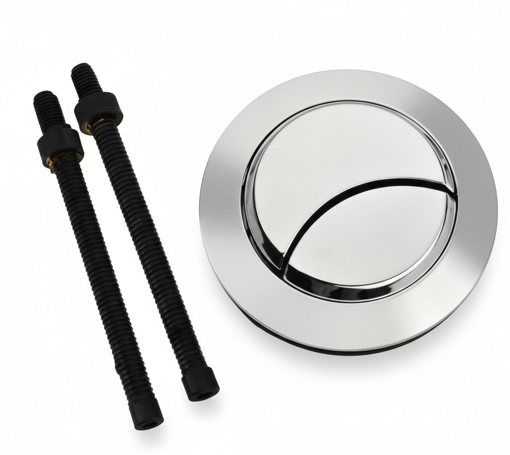 Dual Flush Push Button for Cistern - Chrome Finish (58mm Hole) Flush Tank Lever