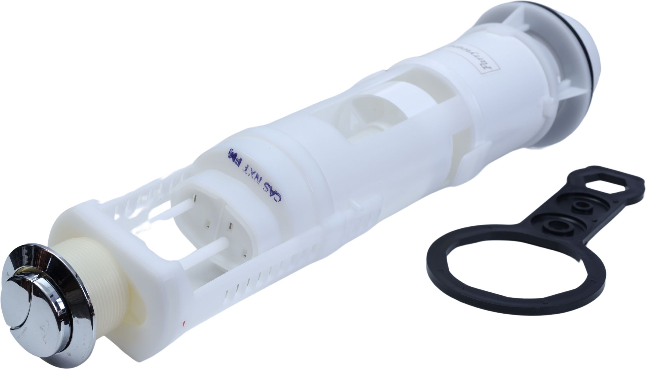 Outlet Assembly for Cascade Commodes with Dual Flushing Mechanism Flush Tank Lever