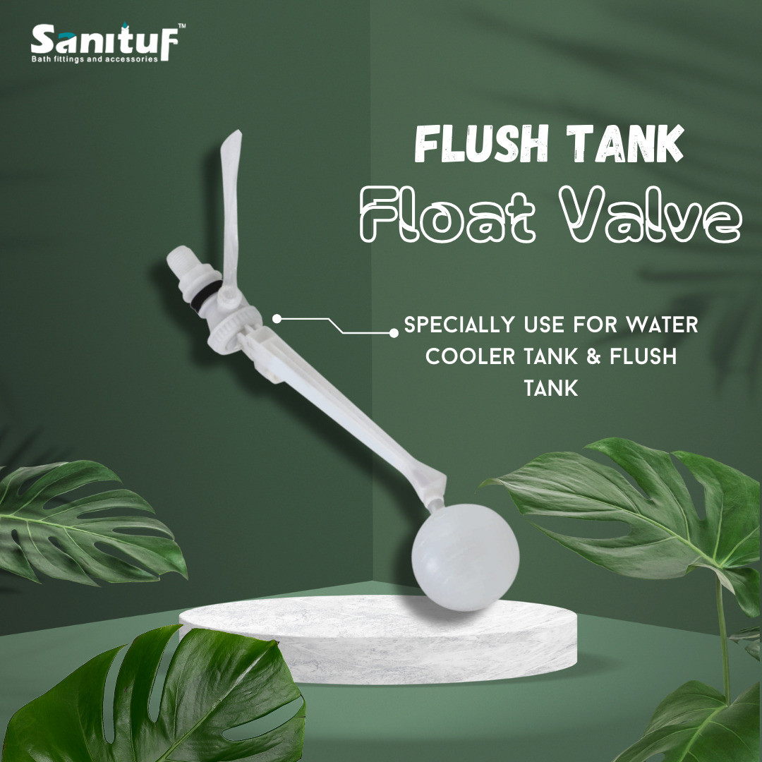 sanituf Flush Tank Float Valve Set with Ball || Float Valve for Side Mounted Flush Tank Lever image 1