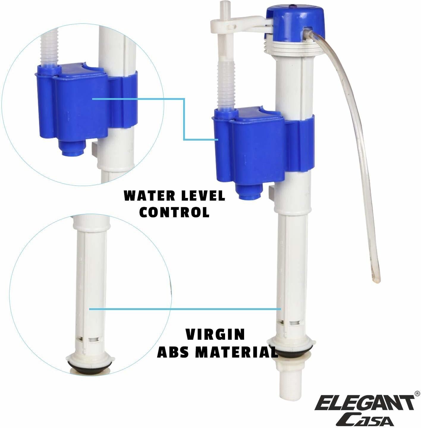 Saving Toilet Repair Kit with Dual Flush Valve, 10 inch Flush siphon and 6-10" Fill Valve Flush Tank Lever-image-47
