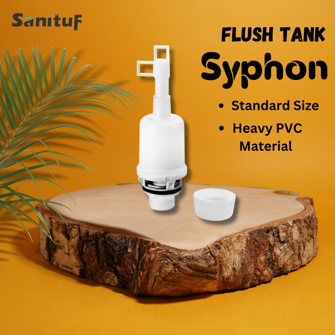 sanituf Syphon Internal Fitting Set for Flush Tank/Cistern Heavy PVC Material Flush Tank Lever image 1