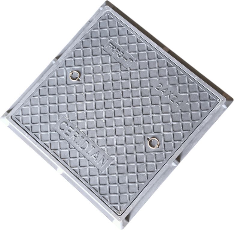Ceridian Frp Manhole Cover 3-Ton 24x24 - GRY Flush Tank Lid