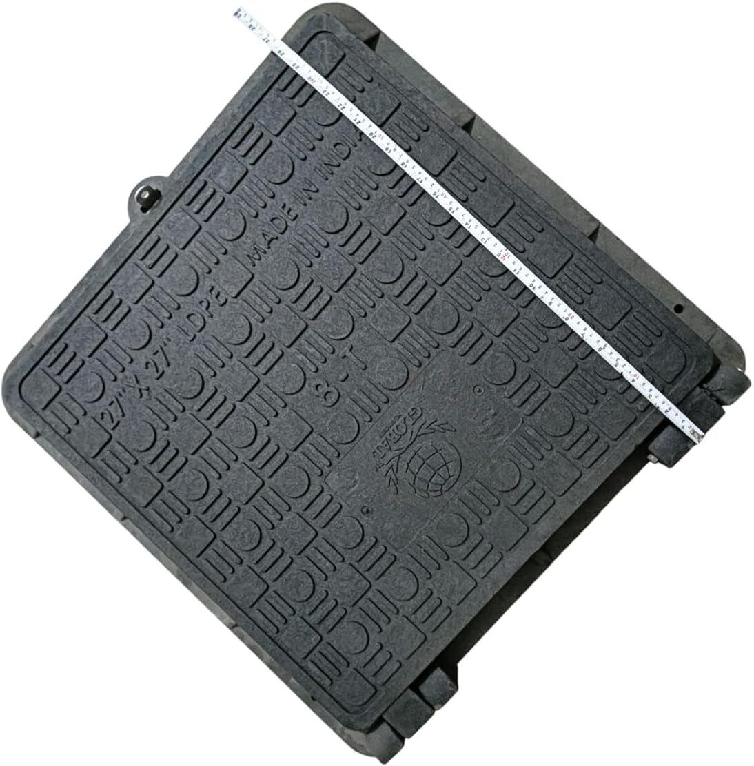 27x27 Inch Flat Manhole Cover 5 Tons Capacity Sump Chamber Cover for Black Flush Tank Lid