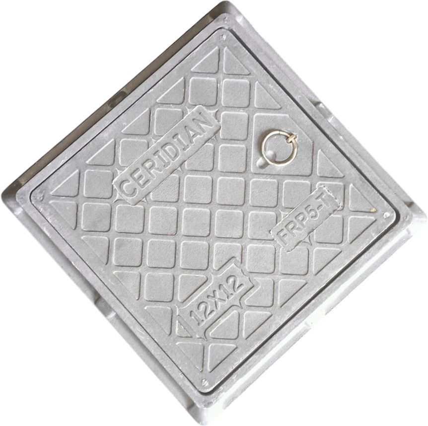 Ceridian Frp Manhole Cover 3-Ton 12x12 - GRY Flush Tank Lid
