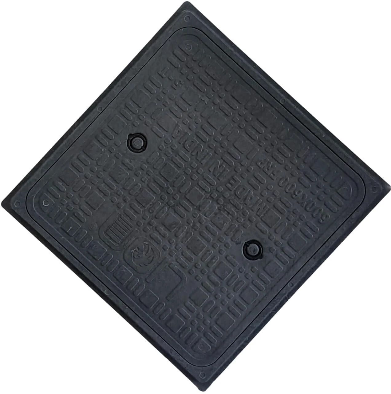 Rust-Proof Manhole Cover | 5 Tons Capacity Fiber Chamber Sump Cover (24x24 inch) Flush Tank Lid