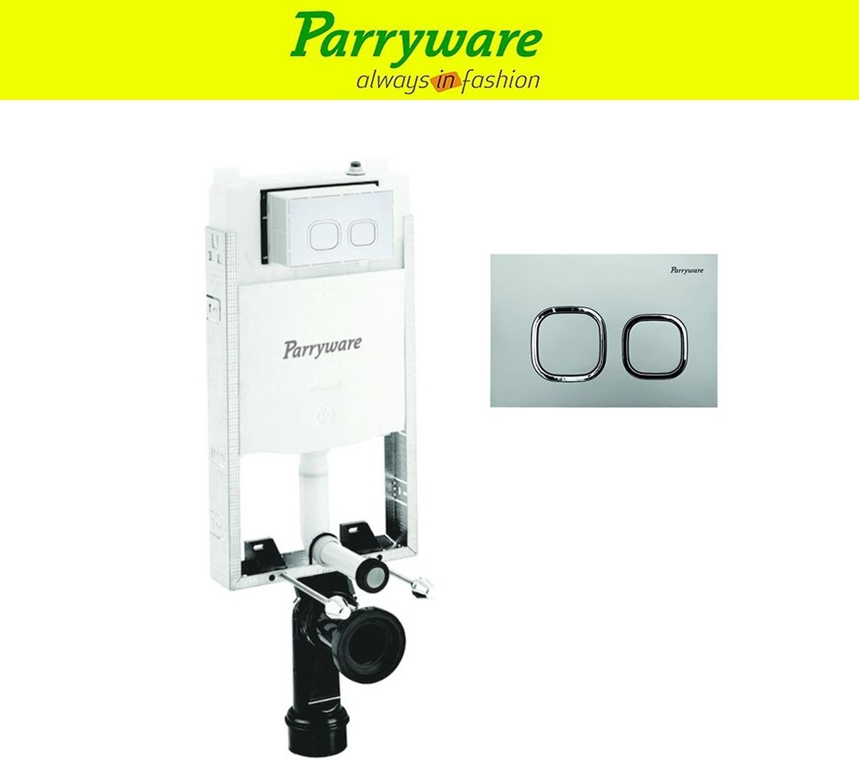 Half Frame Concealed Cistern with Flush Plate|Dual Flush 6L/3L set of 1 pic 3263 Dual Flush Tank-image-39