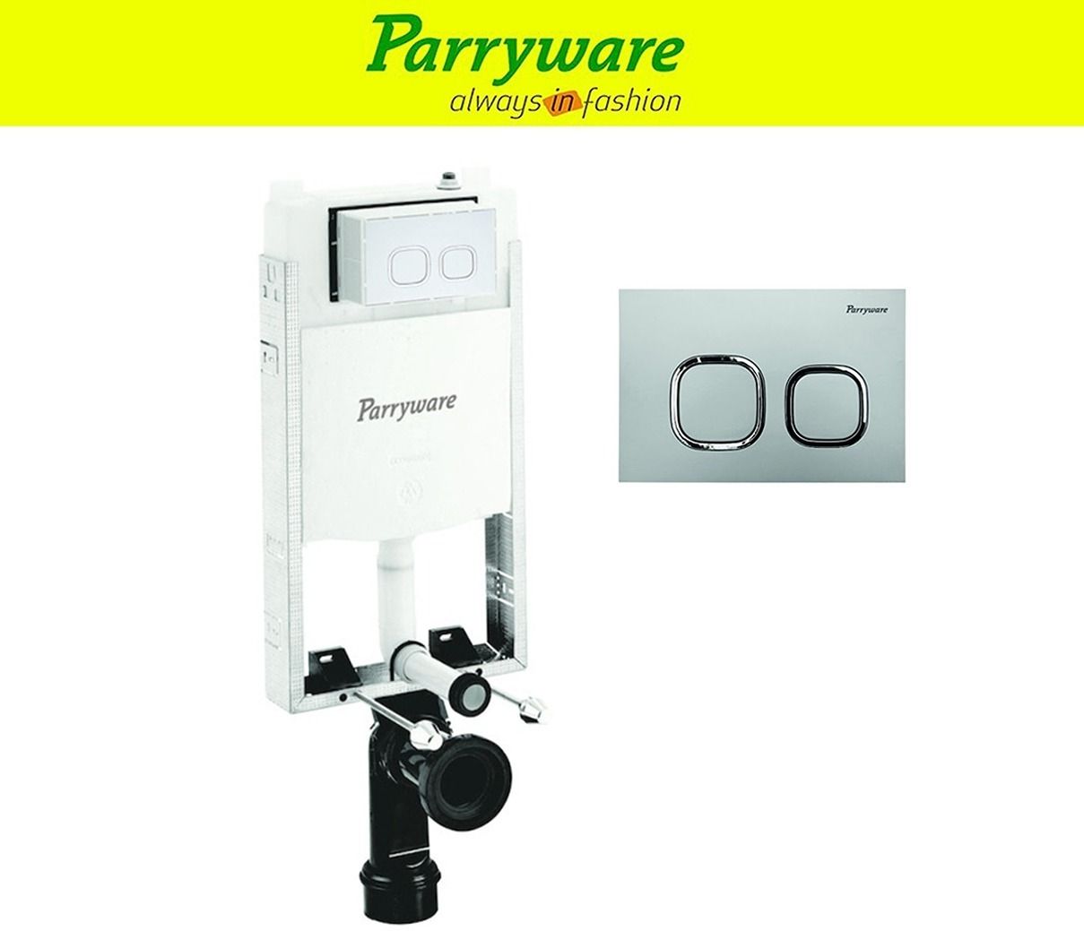 Half Frame Concealed Cistern with Flush Plate|Dual Flush 6L/3L set of 1 pic 898 Dual Flush Tank-image-3