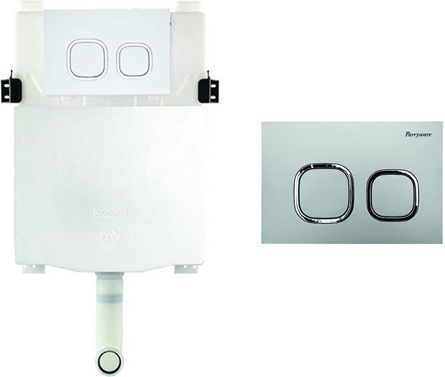 parryware Slimline Polypropylene Concealed Cistern with upper part set of 1 pic 0729 Dual Flush Tank-picture-36