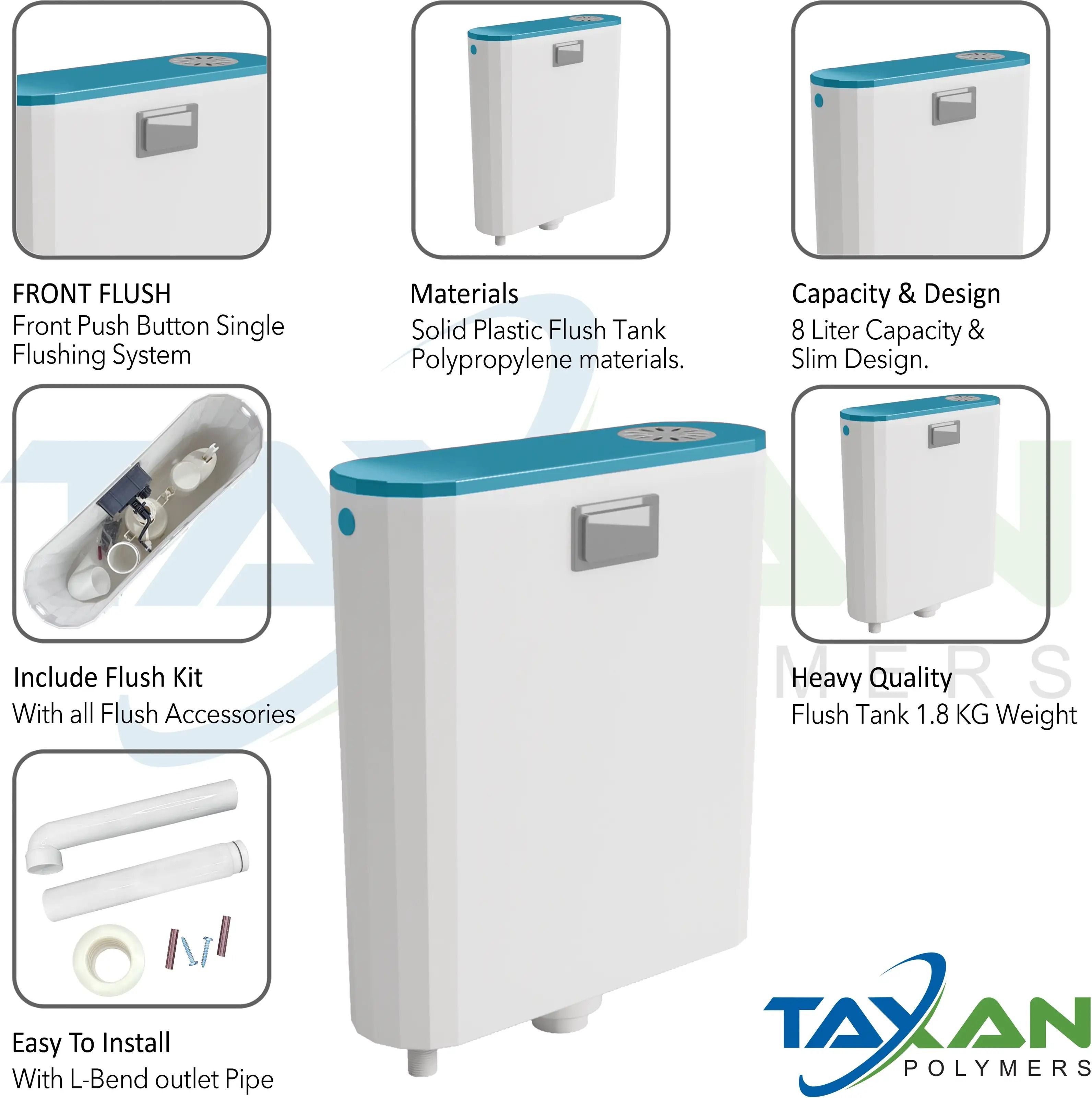 taxan Titanium Bathroom Cistern Single Flush Tank-picture-10