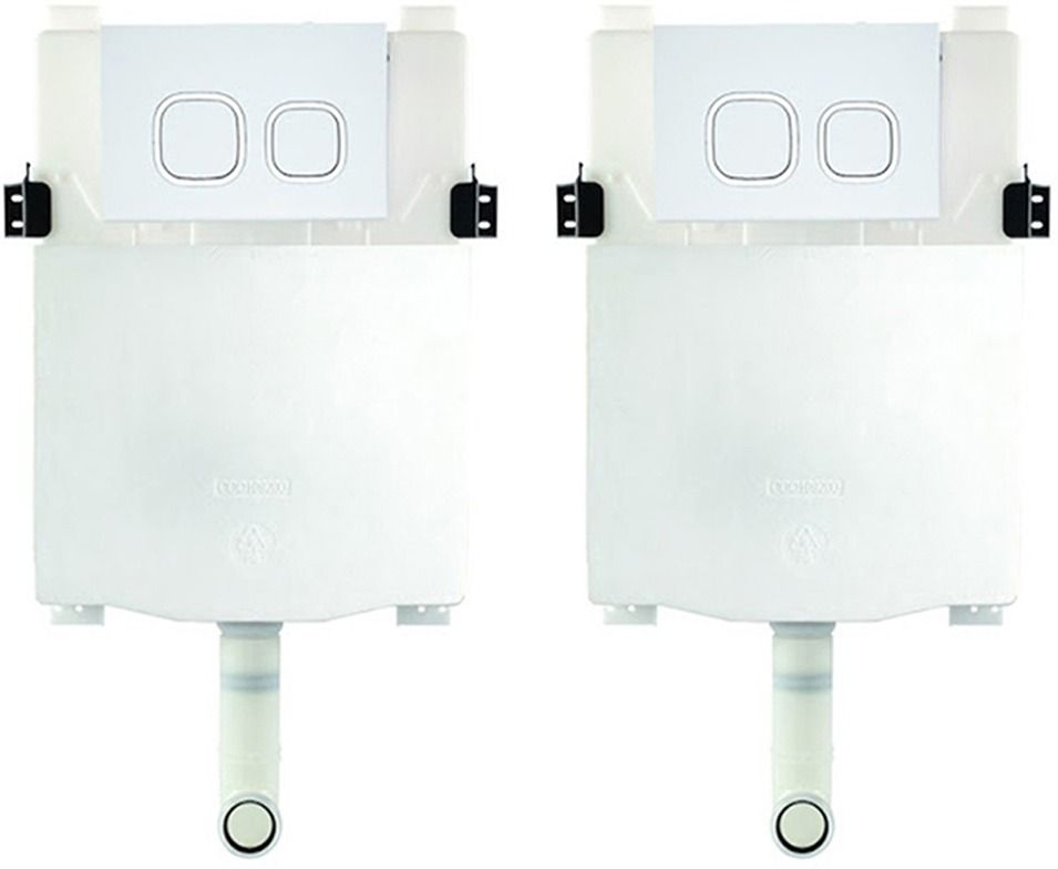 parryware Slimline Polypropylene Concealed Cistern with upper part set of 2 pic 0525 Dual Flush Tank-picture-33