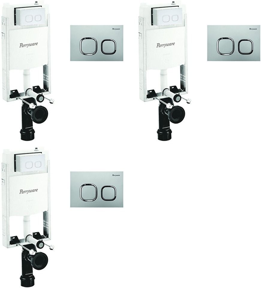 Slimline Half frame Polypropylene Concealed Cistern set of 3 pic 0114 Dual Flush Tank-image-8