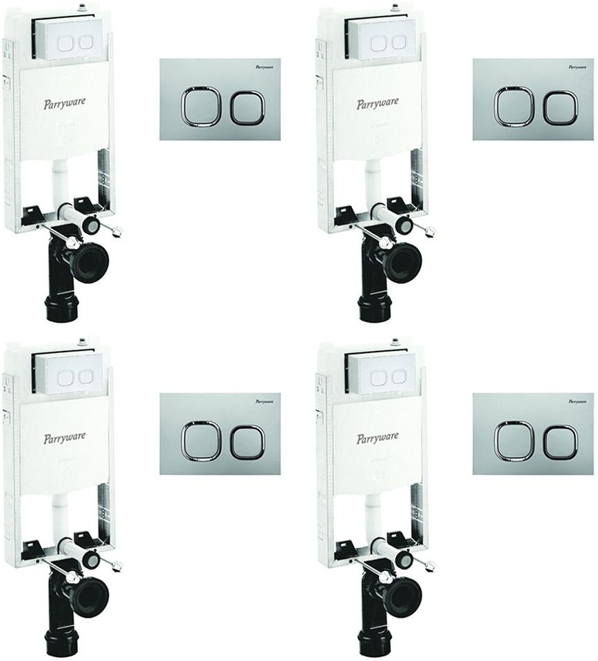 Slimline Half frame Polypropylene Concealed Cistern set of 4 pic 0025 Dual Flush Tank-image-46
