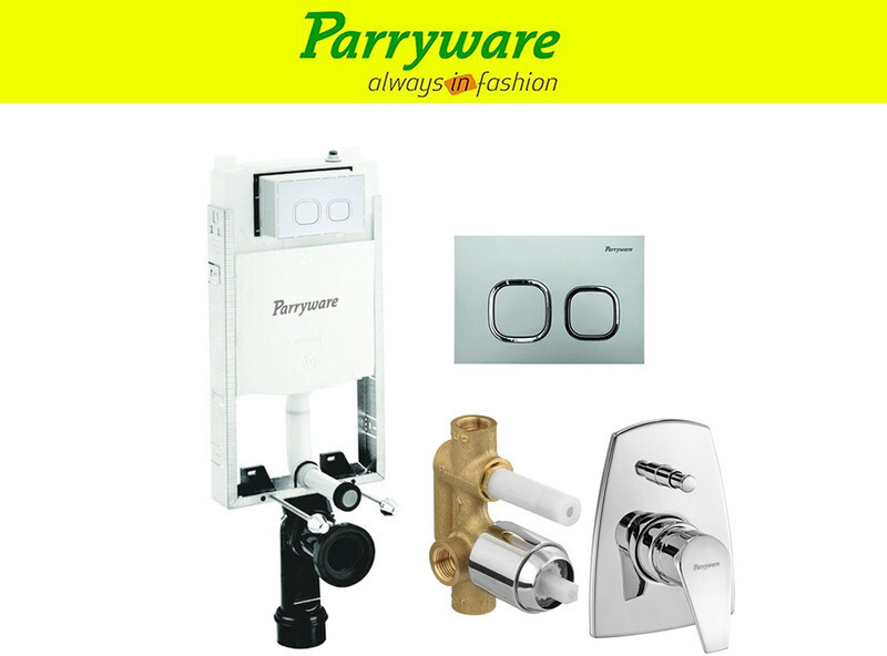 parryware Half Frame Concealed Cistern, with divater body upper edge set of 1 pic 165 Dual Flush Tank image 1