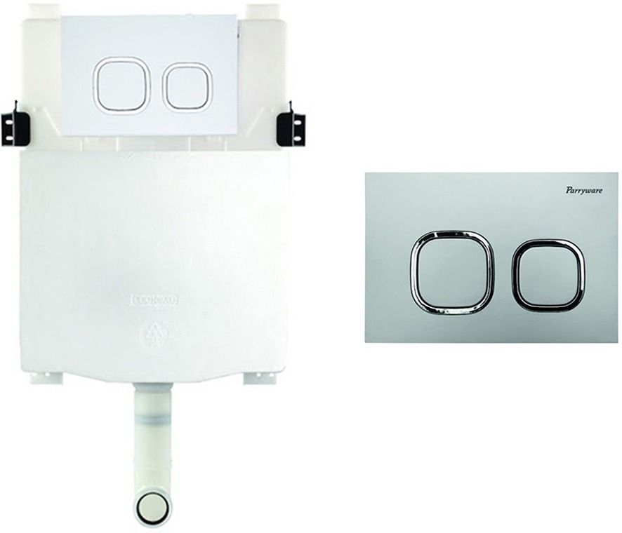 parryware Slimline Polypropylene Concealed Cistern with upper part set of 1 pic 0798 Dual Flush Tank-picture-38