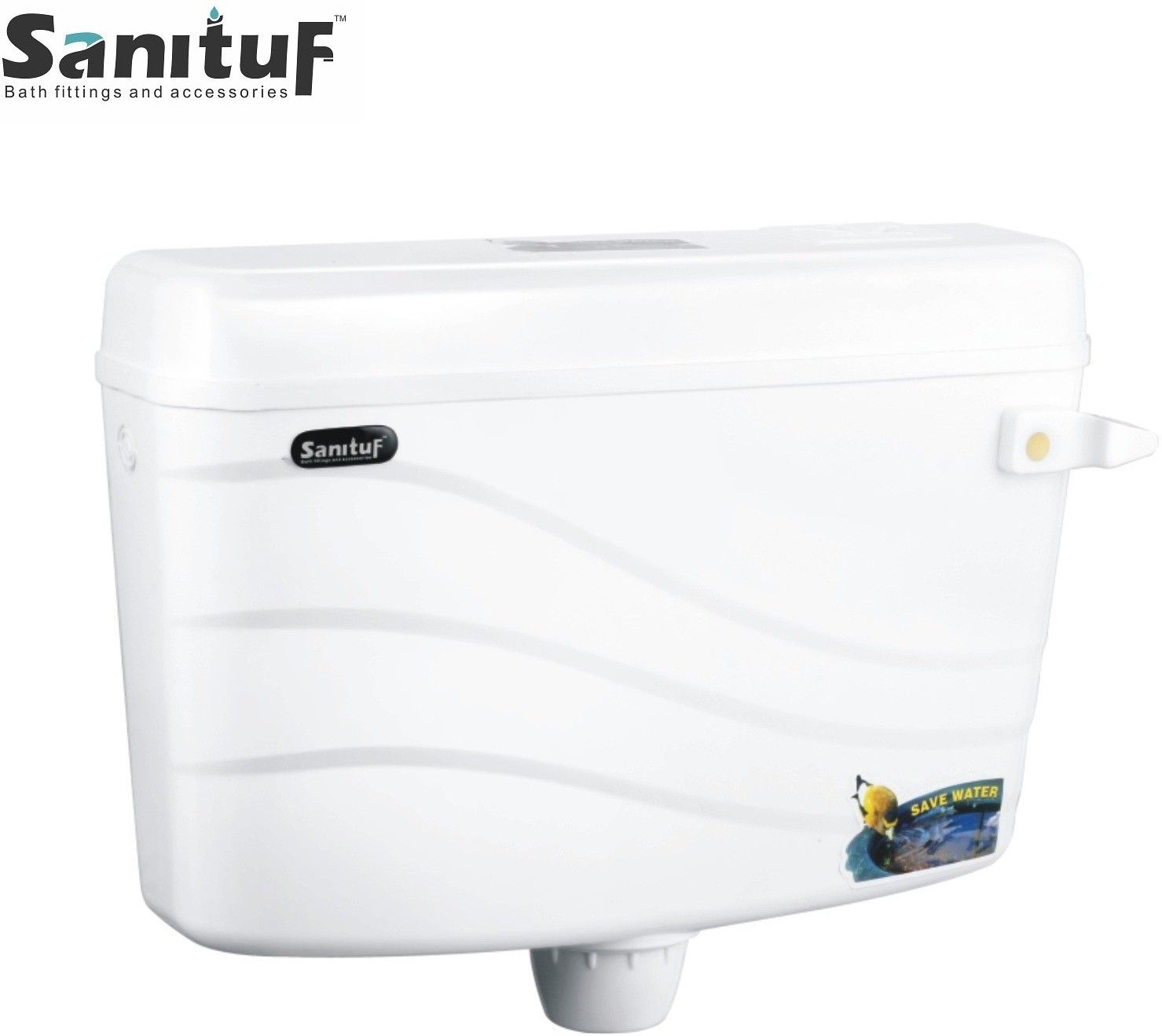 WAVE CISTERN SIDE PUSH Side Handle Flush Tank