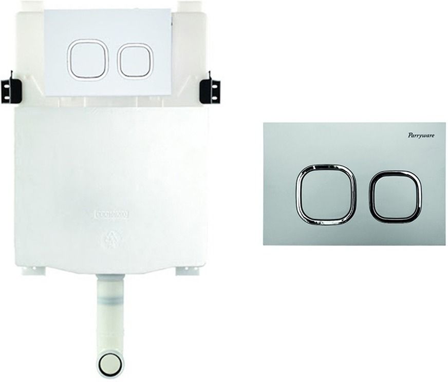 parryware Slimline Polypropylene Concealed Cistern with upper part set of 1 pic 0750 Dual Flush Tank-picture-34