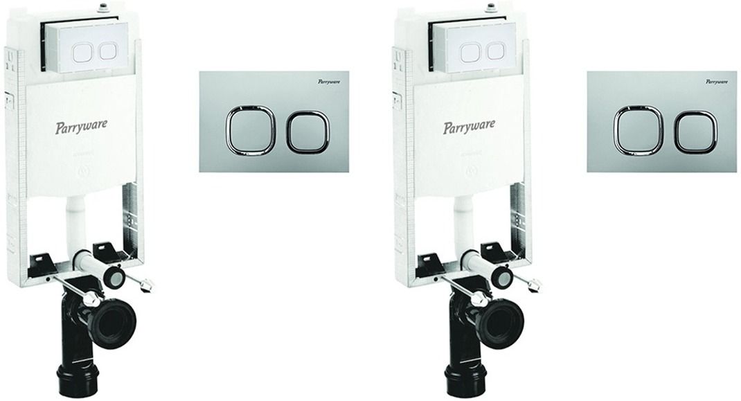 Slimline Half frame Polypropylene Concealed Cistern set of 2 pic 0322 Dual Flush Tank-image-9