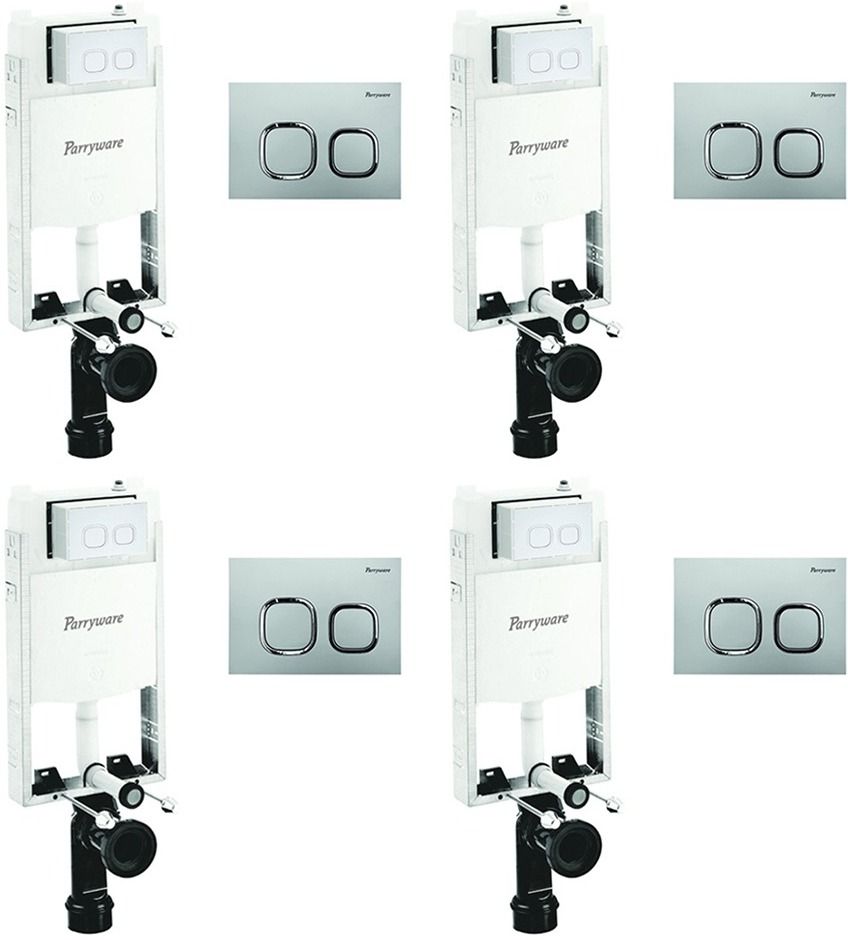 Slimline Half frame Polypropylene Concealed Cistern set of 4 pic 0863 Dual Flush Tank-image-34