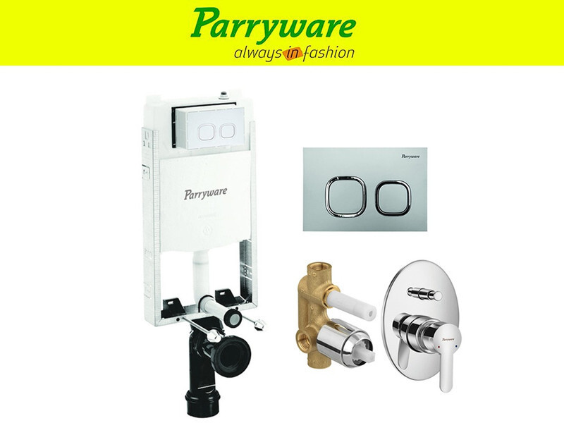 parryware Half Frame Concealed Cistern, with divater body upper cleart set of 1 pic 285 Dual Flush Tank image 1