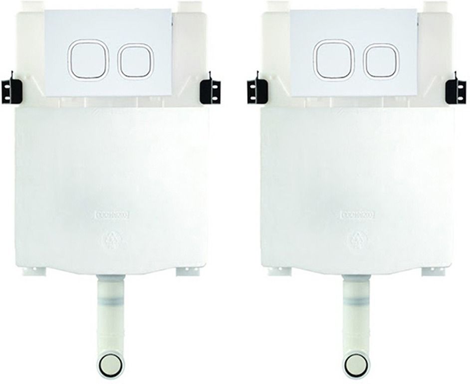 parryware Slimline Polypropylene Concealed Cistern with upper part set of 2 pic 0107 Dual Flush Tank-picture-32