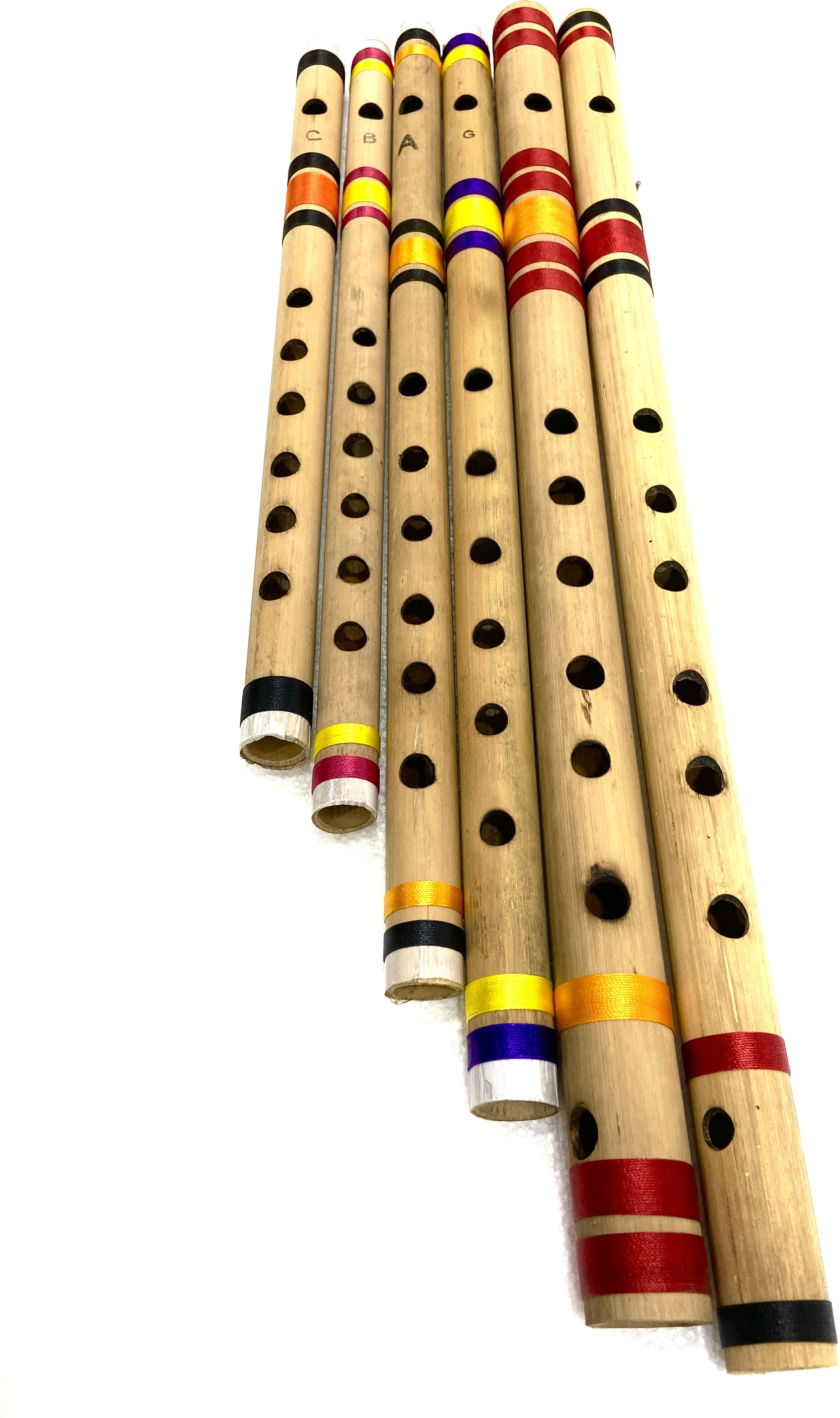 khalsa musical SIX SET G Sharp C Sharp G+C+A+B SCALE Bamboo Flute image 1