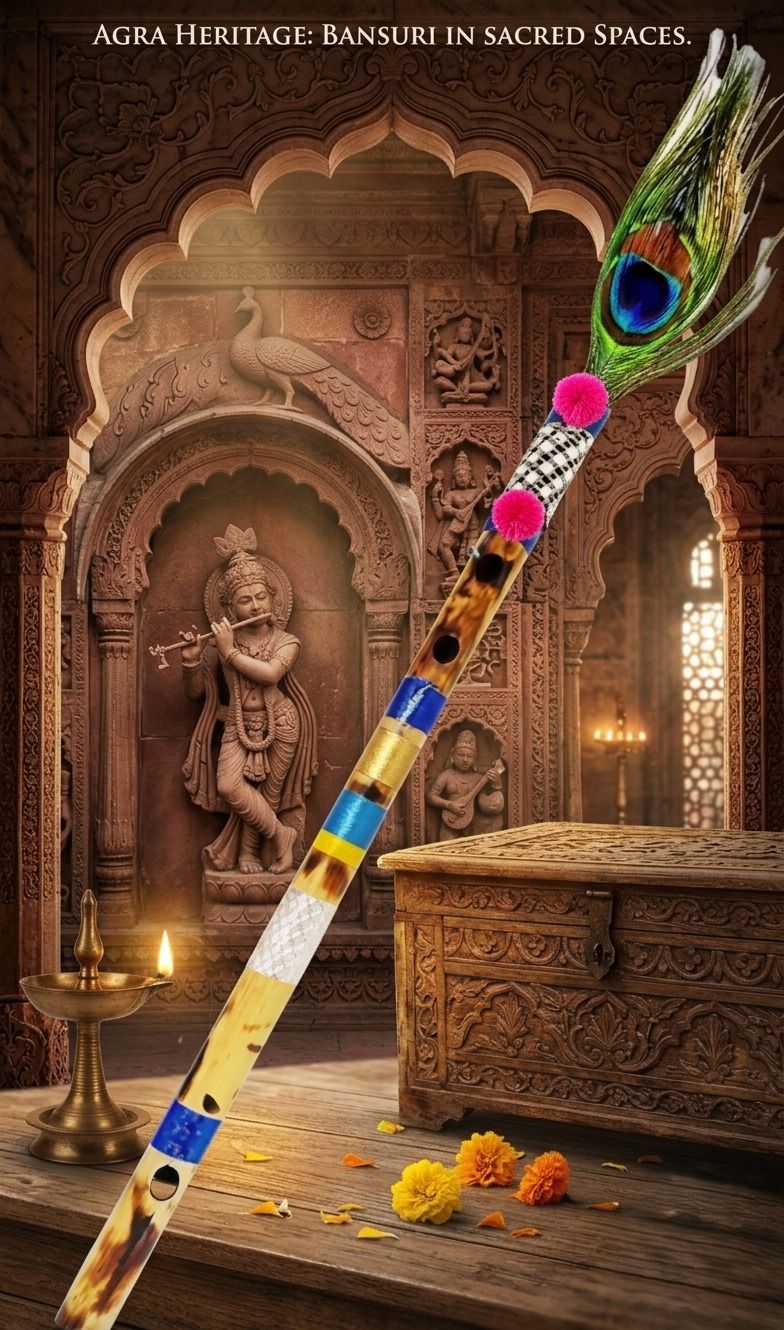 geedec Handcrafted Indian Bamboo Flute with Peacock Feather |Krishna Bansuri | Bamboo Flute-picture-27