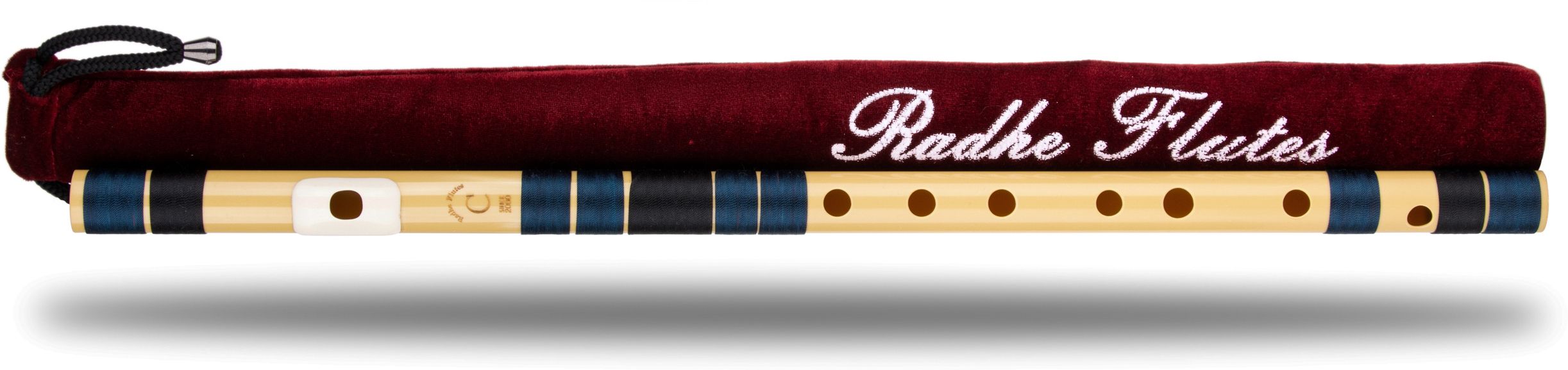 radhe flutes C Natural Right Hand With Velvet Cover PVC Dark Blue & Black PVC Flute-picture-13