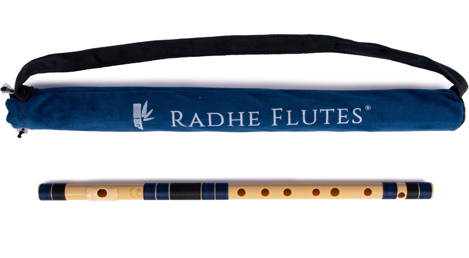 C Sharp Bansuri Middle Octave Right Handed Dark Blue & Black With Velvet Cover PVC Flute-image-35