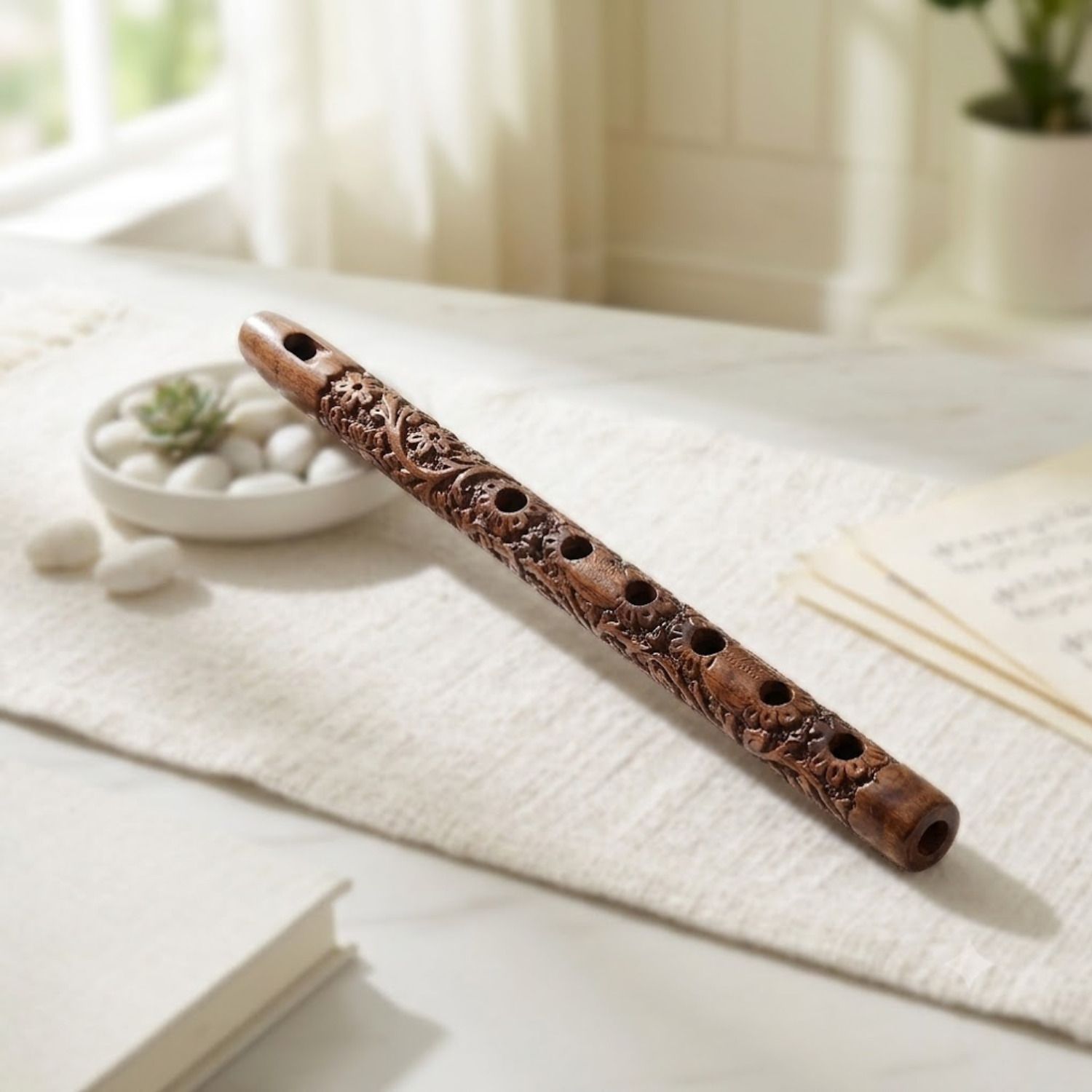 Santarms Handcrafted Premium Wooden Flute for Beginners & Professionals Wooden Flute-image-17