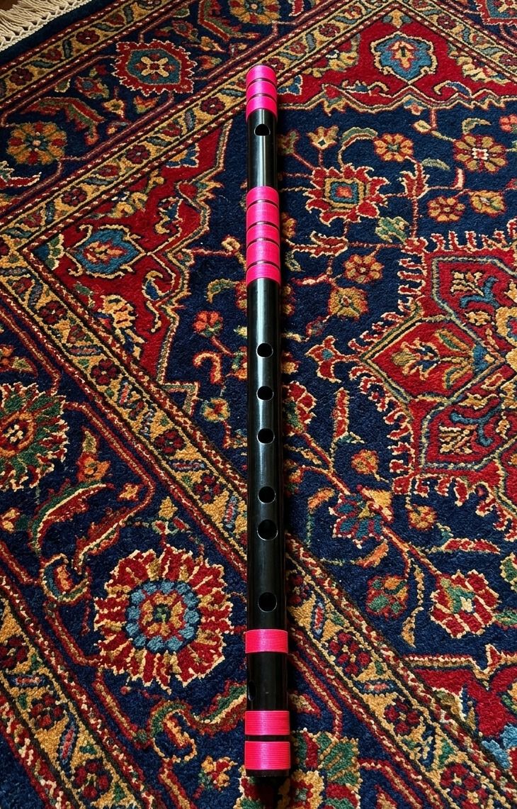 bina C natural 19 inch black PVC pink thread Plastic Flute-picture-30