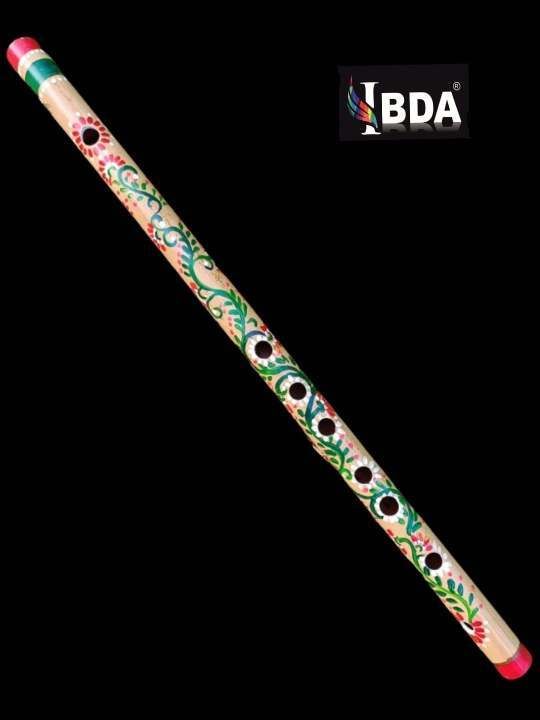 Flutes Melodious, Hand Painted Assam Bamboo Bansuri 19" Designer, Laddu Gopal Bamboo Flute-image-35