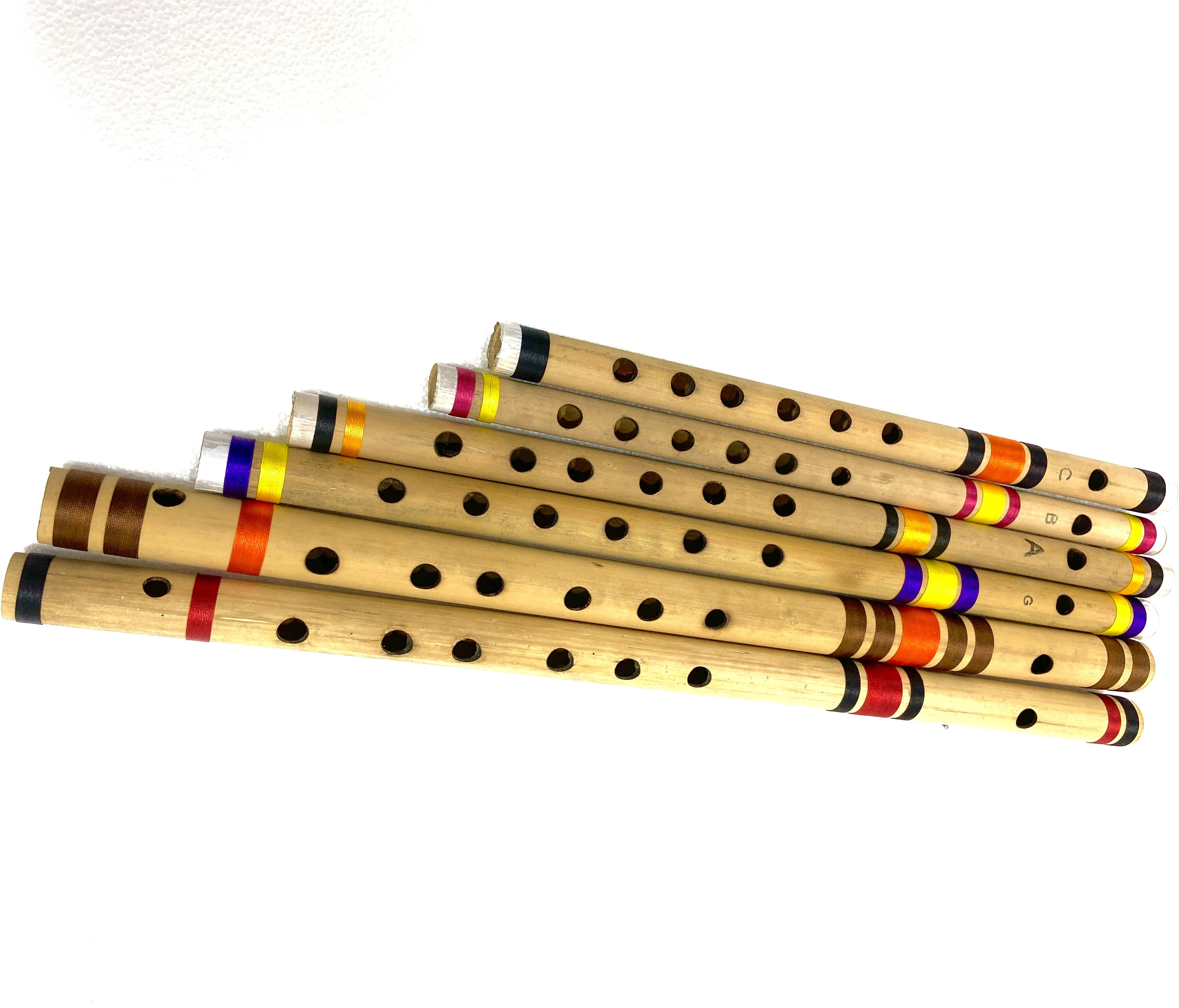 maga mart Natural SIX PCS SET G SHARP C SHARP + G SCALE A SCALE C SCALE B SCALE Bamboo Flute image 1