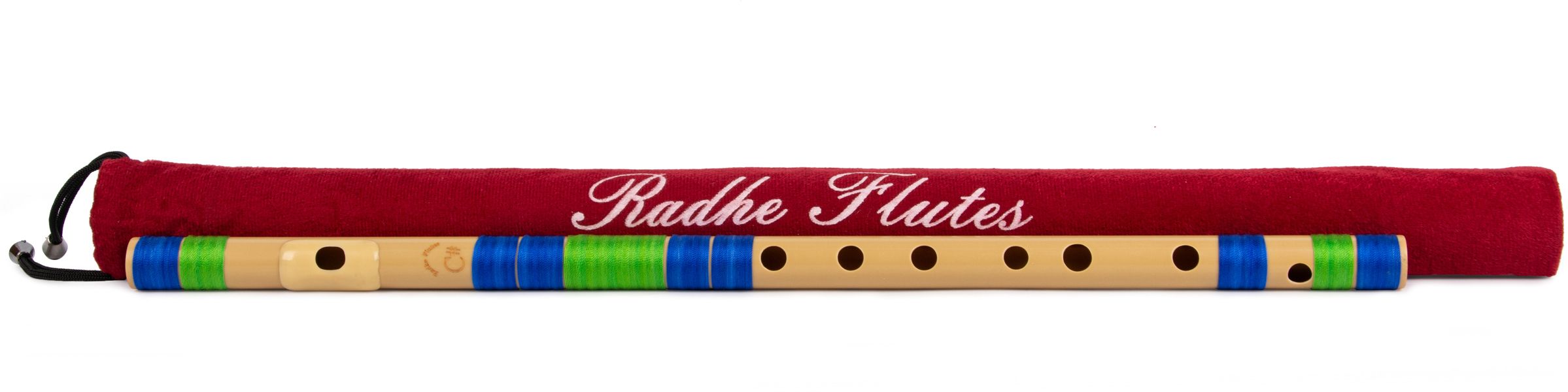 radhe flutes C Sharp Bansuri Middle Octave Right Handed Blue & Green With Velvet Cover PVC Flute-picture-13