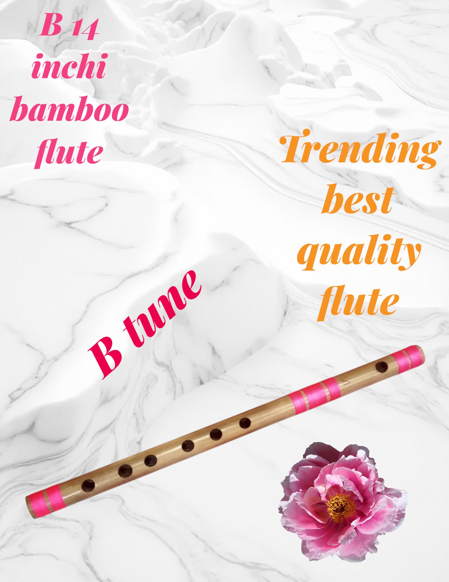 ssuperb B 14 inch side Pink trd Wooden Flute-picture-0