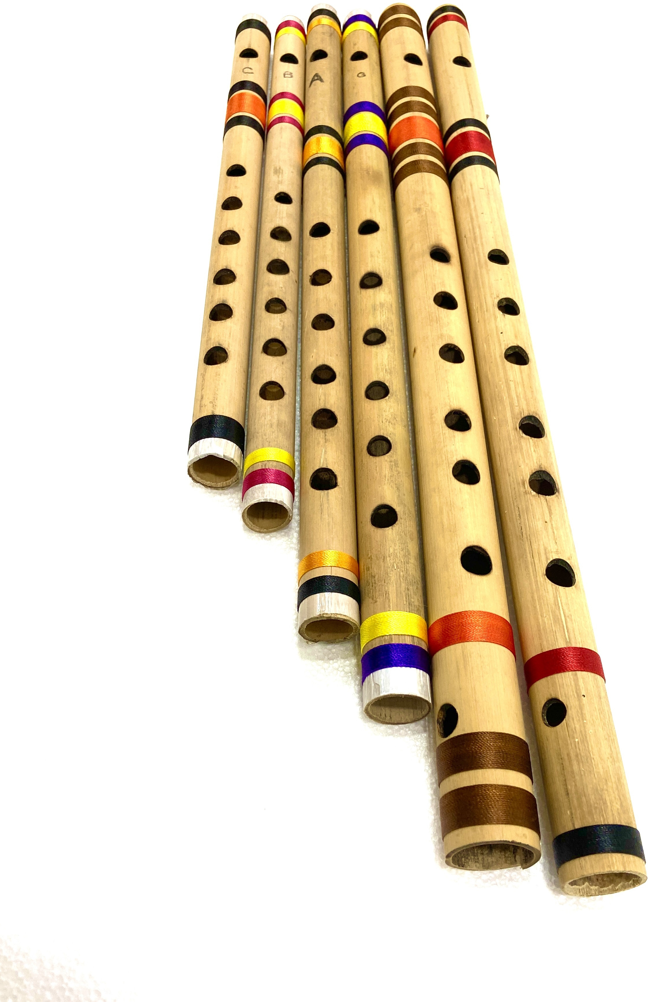 khalsa musical SIX PCS SET G SHARP + C SHARP G SCALE A SCALE C SCALE B SCALE Bamboo Flute image 1