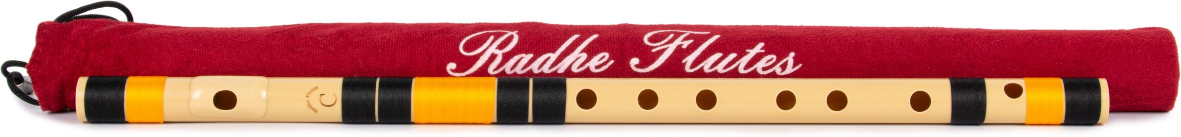 radhe flutes C Natural Bansuri Middle Octave LEFT HANDED With Velvet Cover PVC Flute-picture-10