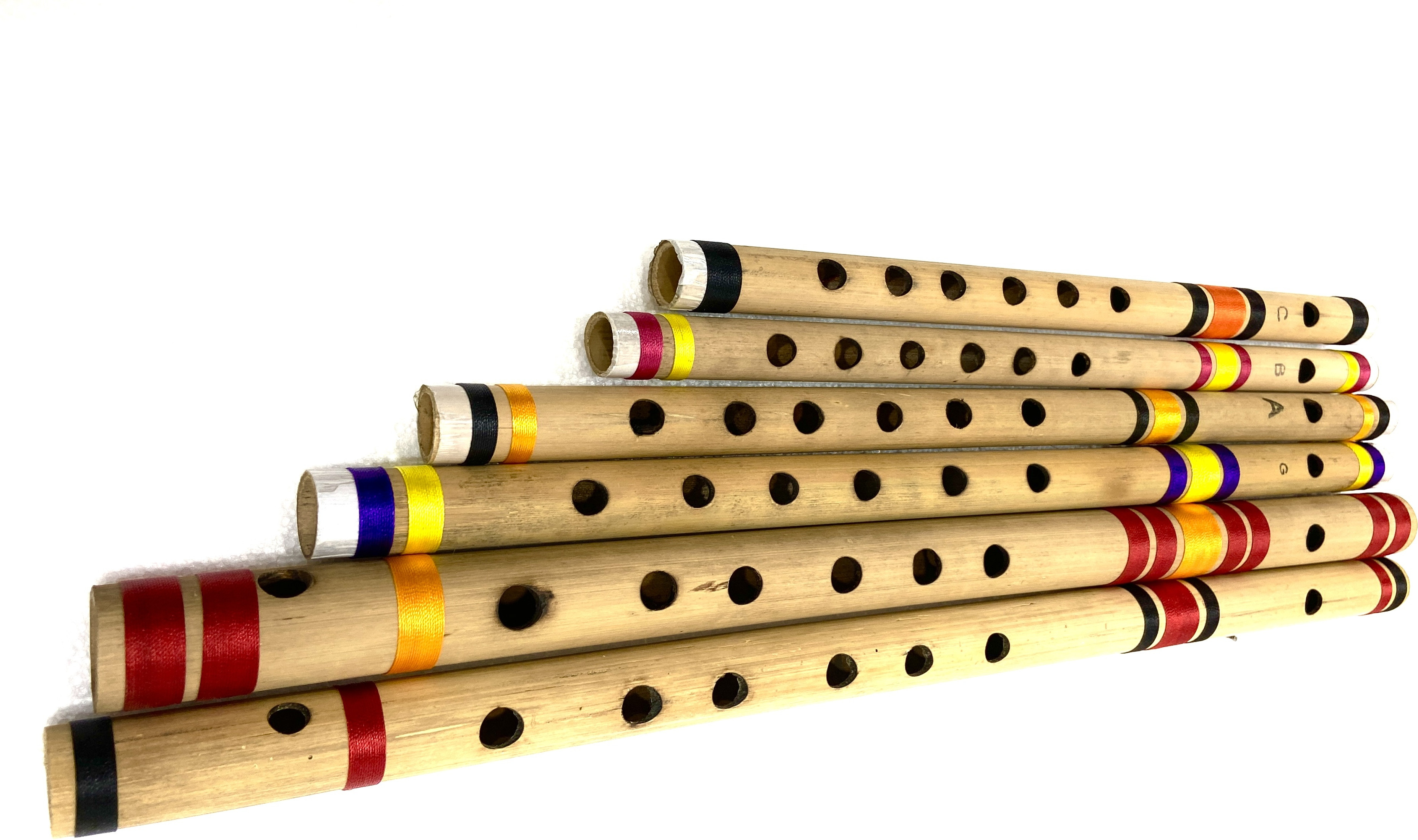 maga mart Natural SIX PCS SET G SHARP + C SHARP + G SCALE + A SCALE + C SCALE B SCALE Bamboo Flute image 1