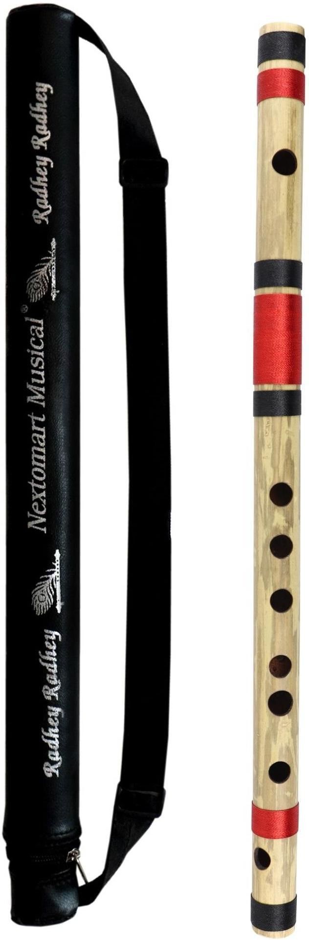 nextomart Musical Flutes F Sharp 7 Hole Medium Right Hand Bamboo Flute Bansuri Size 14 Inch With Flute Carry Bag Free Bamboo Flute-picture-23