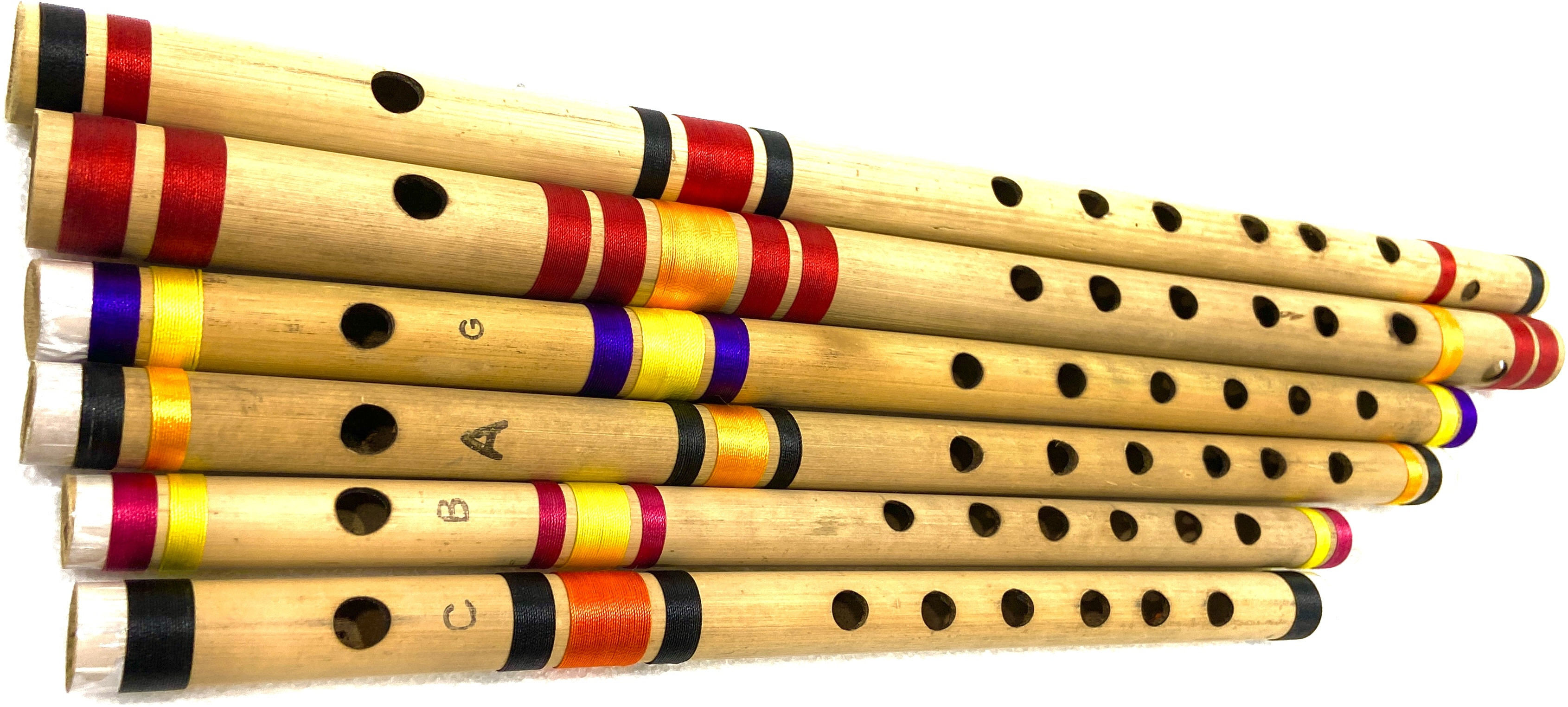 khalsa musical SIX SET G Sharp C Sharp G+C+A+B SCALE BEST SET Bamboo Flute image 1